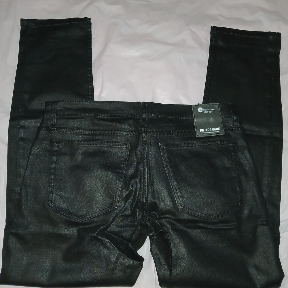 Billtornade Men's Black Slim Straight Jeans